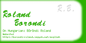 roland borondi business card